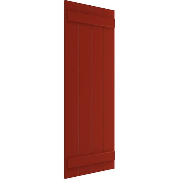 True Fit PVC Four Board Joined Board-n-Batten Shutters, Fire Red, 21 1/2W X 42H